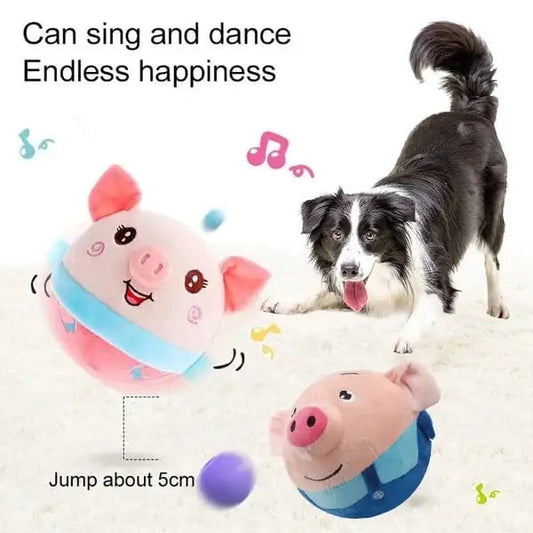 💥 50% Rabatt! 🐶 Interaktiver Hundeball – Auto Bounce & Squeak, 12 Sek. Bewegung. Reaktivierbar durch Schütteln. Plüschbezug waschbar, USB-ladbar. Für alle Hunde. Pink/Braun/Rot 🛡️