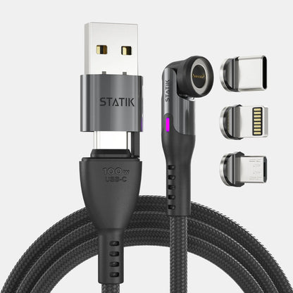🌞Frühlingserwachen: 50% Rabatt!🔌5-in-1 Magnetisches Schnellladekabel 100W – Universelles Ladekabel mit 360° drehbarem Kopf