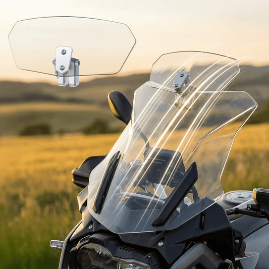 ❄️Sommerfrische 50 % Rabatt!🏍️Verstellbarer Motorrad-Winddeflektor – Universeller Windschutz-Spoiler gegen Helmvibrationen, Windgeräusche & Turbulenzen