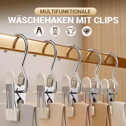 Multifunktionale Wäschehaken mit Clips