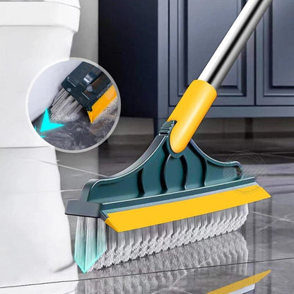 ❄️Sommerfrische 50 % Rabatt!🧼2-in-1 Boden-Schrubber mit Gummiabzieher – Reinigungsbürste mit langem Stiel für Bad, Küche, Fliesen und Terrasse