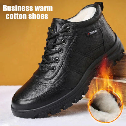 🔥Men's Padded Thickened Warm Leather Shoes