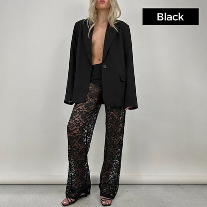 Women's Sexy Lace Sheer High-Waisted Pants