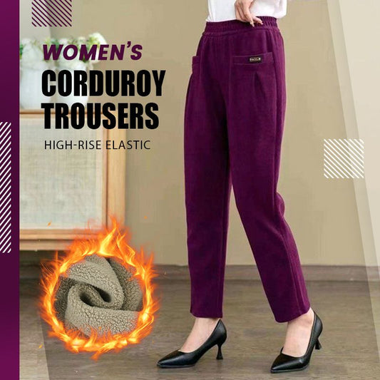 🔥Elastische Cordhose mit hohem Bund für Damen