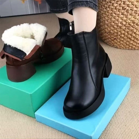 👢 Women's Stylish and Warm Ankle Boots with Side Zipper