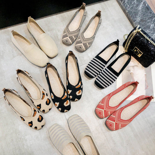 Gestrickte Freizeitschuhe mit weicher Sohle für Damen