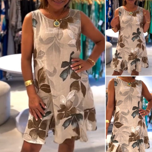 Women's Fashion Sleeveless Printed Dress