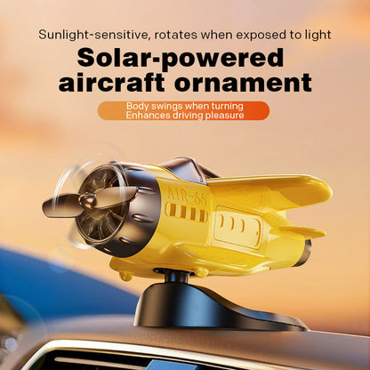 ❄️Zomerfresh 50% Korting! ✈️Solar Vliegtuig Dashboard Decoratie – Zonne-energie Auto Ornament met Draaiende Propeller