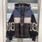 ❤️2025 Halbpreis-Ausverkauf🧥❄️ Damen-Steppjacke mit Kapuze, Strickärmeln und Patchwork-Design