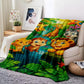 Kuschelige Flanell­decke mit Cartoon-Dschungelmotiv