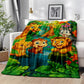 Kuschelige Flanell­decke mit Cartoon-Dschungelmotiv