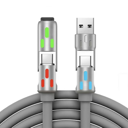 🎃 50% Halloween Rabatt! Universelles 4-in-1 RGB Schnellladekabel – Langlebig & Vielseitig – Perfekt für alle Geräte – Schnelles Laden – Leuchtend – Elektronik Zubehör