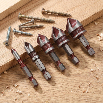 🛠️Jetzt 60 % Rabatt! 🔩 Senkbohrer-Set für Holzbearbeitung (5-teilig/3-teilig) – Saubere, bündige Löcher, langlebig und zeitsparend ⚙️