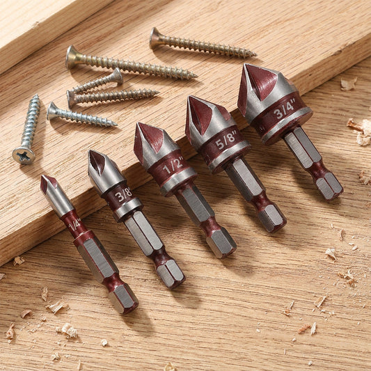 🛠️Jetzt 60 % Rabatt! 🔩 Senkbohrer-Set für Holzbearbeitung (5-teilig/3-teilig) – Saubere, bündige Löcher, langlebig und zeitsparend ⚙️