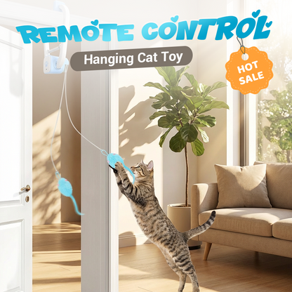 🐱🎮 Interaktives Katzenspielzeug mit Fernbedienung – 50% RABATT! Bis zu 20m Reichweite, elastisches Seil, mehrere Spielmodi – Jagdspaß vom Sofa aus.
