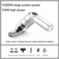 💥 50% Rabatt! 🚗 Kabelloser Handstaubsauger – 10000 Pa, 120 W, 400 g. 4000-mAh-Akku, 30 Min. Laufzeit. Waschbarer HEPA-Filter. Inkl. Bürste & Breitmauldüse. Weiß/Schwarz/Dunkelgrün ⚡