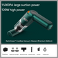 💥 50% Rabatt! 🚗 Kabelloser Handstaubsauger – 10000 Pa, 120 W, 400 g. 4000-mAh-Akku, 30 Min. Laufzeit. Waschbarer HEPA-Filter. Inkl. Bürste & Breitmauldüse. Weiß/Schwarz/Dunkelgrün ⚡