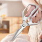 💥 50% rabatt! 🔪 Multifunksjonell kjøkkensaks i rustfritt stål – skarpe kniver, ergonomisk håndtak, flaskeåpner og nøtteknekker. 23,5×10 cm. 6 farger: sølv, gull, lilla, rosa, rød, svart 🌈