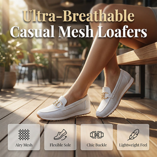 🌞Frühlingserwachen: 50% Rabatt!👟Atmungsaktive Damen-Loafers mit Metallschnalle – Leichte Schlupfschuhe mit bequemer Unterstützung