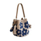 🌞Frühlingserwachen: 50% Rabatt!🌼Gehäkelte Damen Bucket Bag mit Blumenmuster – Leichte Boho-Schultertasche für Sommer und täglichen Gebrauch