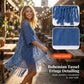 ❄️Sommerfrische 50 % Rabatt!💗Gehäkelter Damen-Cover-up mit Quasten – Luftige, offene Boho-Kimono-Weste für Strand, Urlaub und Sommer-Looks