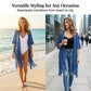 ❄️Sommerfrische 50 % Rabatt!💗Gehäkelter Damen-Cover-up mit Quasten – Luftige, offene Boho-Kimono-Weste für Strand, Urlaub und Sommer-Looks