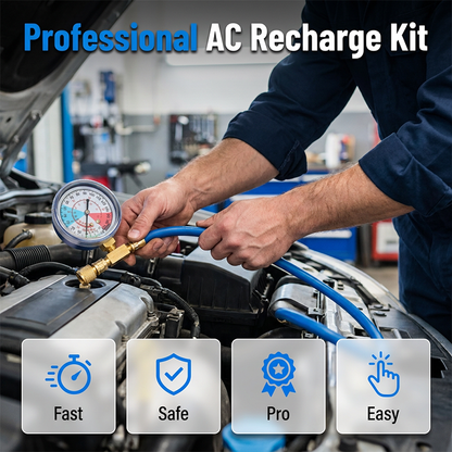 🌞Frühlingserwachen: 50% Rabatt!❄️R134a Klimaanlagen-Füllschlauch mit Manometer – Auto AC Recharge Kit für Niederdruckseite und DIY-Wartung