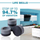 💥 50% Rabatt! 🧺 Rutschfeste & schalldämpfende Waschmaschinenfüße – 4 Stück. Gummi + TPU. Dämpft bis zu 94,7 % Vibrationen. Universell passend. Grau/Blau. Einfache Montage 🛡️