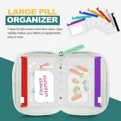 ❄️ Sommerfrische 50 % Rabatt!💊Wasserdichter Pillen-Organizer Set – Wiederverwendbare Beschriftungsbeutel für Medikamente, Vitamine & Reisen
