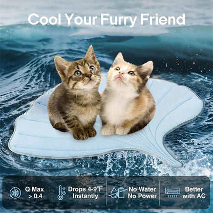 ❄️Sommerfrische 50 % Rabatt!❄️Blattförmige waschbare Kühlmatte für Hund & Katze – Weiche Haustiermatte ohne Wasser oder Strom