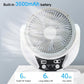 ❄️Sommerfrische 50 % Rabatt!🌞4-in-1 Solar-Campingventilator mit LED-Lampe – Wiederaufladbarer Ventilator mit Solarpanel, USB und Powerbank-Funktion