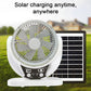 ❄️Sommerfrische 50 % Rabatt!🌞4-in-1 Solar-Campingventilator mit LED-Lampe – Wiederaufladbarer Ventilator mit Solarpanel, USB und Powerbank-Funktion