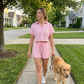 Women Striped Crop Top and Shorts Set