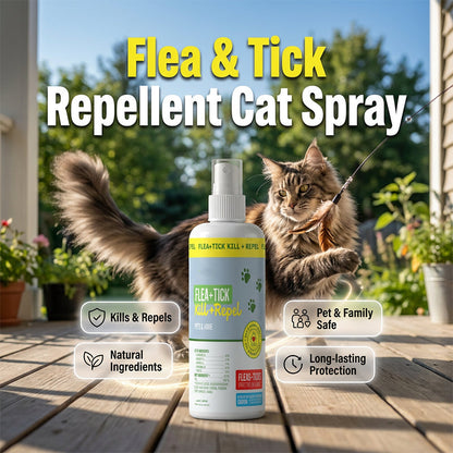 Naturlig loppe- og flåttavvisende spray for katter