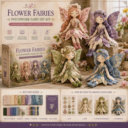 ❄️Sommerfrische 50 % Rabatt!✨Feen-Patchwork-DIY-Nähset – 4 bezaubernde Figuren zum Selbernähen, anfängerfreundlich ab 12 Jahren