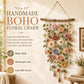 ❄️Sommerfrische 50 % Rabatt!🌸Gehäkelte Blumen-Wanddeko – Boho-Wandhänger mit Blumen, grünen Ranken & Quasten für Schlafzimmer und Wohnzimmer