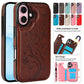 ❄️Sommerfrische 50 % Rabatt!📱Elegantes Blumen-Telefoncase mit Kartenfach – Wallet Case mit Kartenhalter und Standfunktion für iPhone 15/16/17-Serie