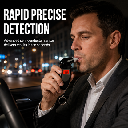 ❄️Sommerfrische 50 % Rabatt!🚗Kompakter Alkoholtester mit Ein-Knopf-Bedienung – Tragbarer Blas-Test zur persönlichen Kontrolle nach einem Abend aus