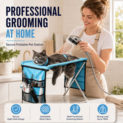 ❄️Sommerfrische 50% Rabatt!🐾Faltbares Pflegestation für kleine Hunde und Katzen – Praktischer Trimmtisch für Krallenschneiden, Waschen und Bürsten