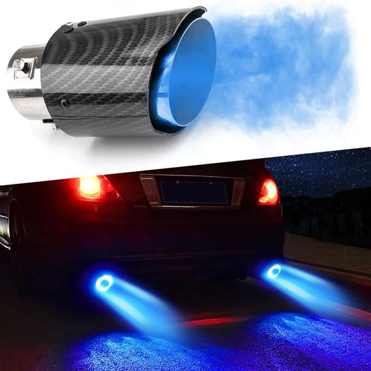 💥 50% korting! 🔥 LED-uitlaatpijp voor auto’s – rode & blauwe verlichting, vuureffect. Carbon behuizing, roestbestendig. Past op 1,5″–2,4″ uitlaten. Incl. montageset 🚗