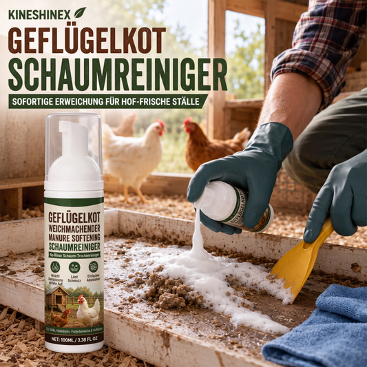 💥 50% korting! 🐔 Schuimreiniger voor pluimveemest – weekt harde mest in seconden zacht. Enzymatische formule, geen water nodig. Voor hout, metaal & kunststof 🧪
