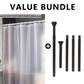 💥 50% rabatt! 🚿 Premium PEVA dusjforheng med 8G tung stabilitet – helt vanntett, giftfri og miljøvennlig. Rustfrie metalløyer, forsterket topplist. Flere størrelser og farger 🌈