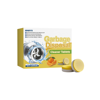 💥 50% rabatt! 🍋 Rengjøringstabletter til avfallskvern – fjerner lukt og smuss øyeblikkelig. Naturlig sitrusekstrakt, 12 tabletter per eske. Perfekt for daglig vedlikehold ✅