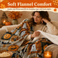 💥 50% rabatt! 🎃 Halloween-flanellteppe i lappete-stil – mykt, koselig og perfekt for sofa, seng og reise. Gresskar, spøkelser og rutemønster i varme høstfarger 🍂