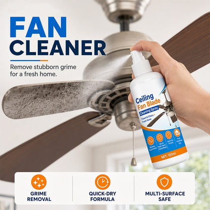 💥 50% Rabatt! 🌀 Reinigungsspray für Deckenventilatorflügel – 100 ml. Entfernt Staub & Fett mühelos, streifenfreier Glanz. Sicher für Metall, Kunststoff & Lack. Inkl. Tuch. 3 Jahre haltbar ✨