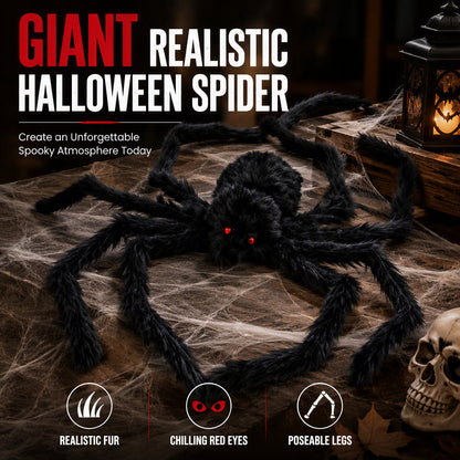 ⏳ Blitz-Angebot! 🎃  Riesen-Halloween-Spinne-Schockierende rote Augen – leuchten im Dunkeln und verstärken den unheimlichen Realismus. Perfekt für die gruseligste Halloween-Deko aller Zeiten 🛡️