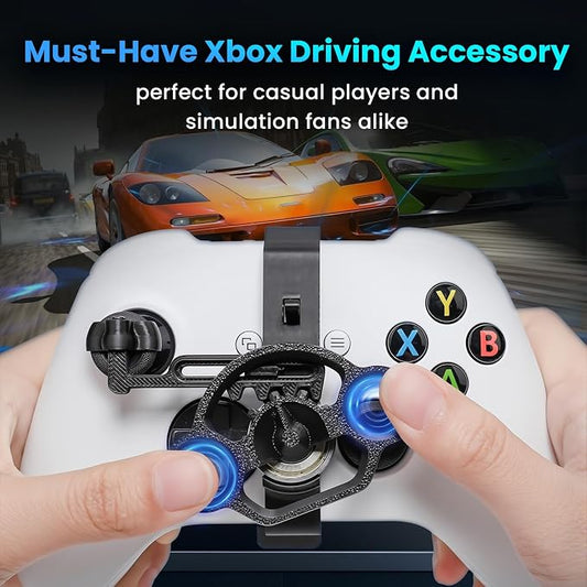 💥 50% Rabatt! 🏎️ Mini-Lenkradhalterung für Xbox Series X|S oder PS5. Verwandelt Daumenhebel in intuitive Lenkbewegungen. Keine Installation nötig. Kompakt & leicht. Perfekt für Rennspiele 🎮