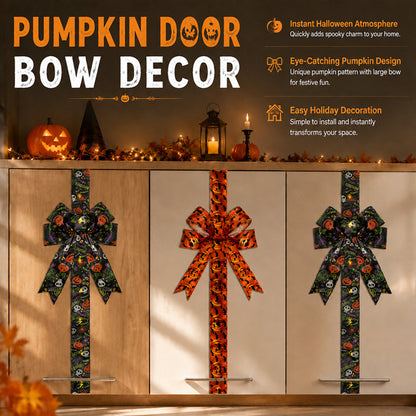 💥 50% Rabatt! 🎃 LED-Halloween-Schrank-Schleife – 100 cm lang, LED-Lichter, Kürbis-/Geister-Motive. Klettverschluss, Polyester. Schwarz/Gelb. Für Schränke, Türen & Fenster 🛡️