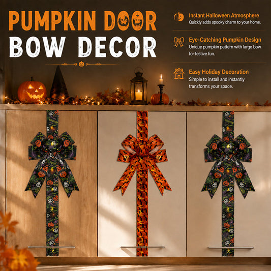 💥 50% Rabatt! 🎃 LED-Halloween-Schrank-Schleife – 100 cm lang, LED-Lichter, Kürbis-/Geister-Motive. Klettverschluss, Polyester. Schwarz/Gelb. Für Schränke, Türen & Fenster 🛡️