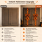 💥 50% Rabatt! 🎃 LED-Halloween-Schrank-Schleife – 100 cm lang, LED-Lichter, Kürbis-/Geister-Motive. Klettverschluss, Polyester. Schwarz/Gelb. Für Schränke, Türen & Fenster 🛡️